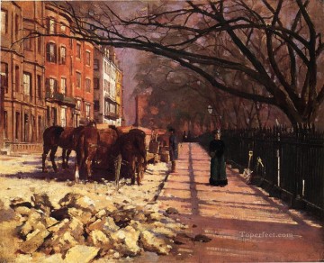 セオドア・ロビンソン Painting - ビーコン・ストリート・ボストン セオドア・ロビンソン